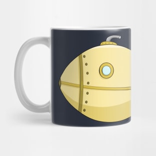 Cute Yellow Submarine Illustration Mug